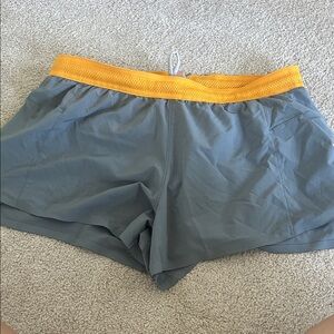 Gray and Yellow Athletic Shorts KORSA brand